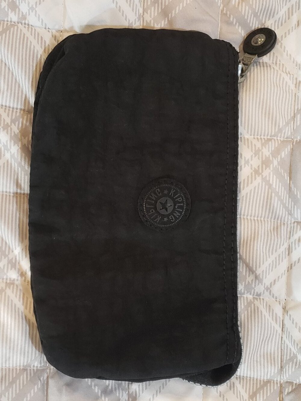 Kipling Large Black Creativity Pouch, Compact Multi compartment organizer wallet